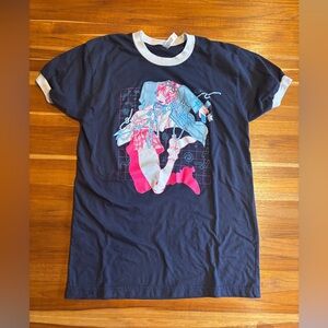 Graphic Navy T-Shirt Ringer